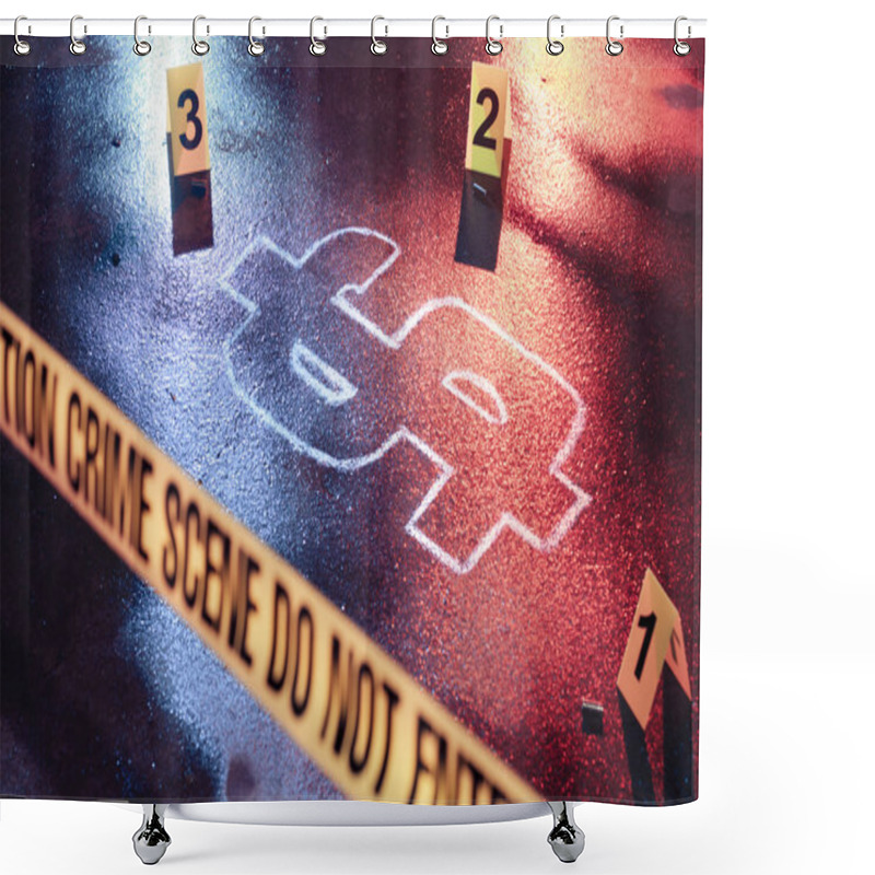 Personality  Concept Of Bankruptcy With A Crime Scene Shower Curtains