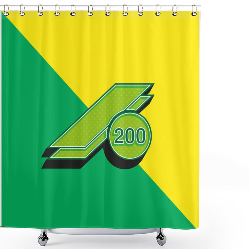 Personality  200 Prints Green And Yellow Modern 3d Vector Icon Logo Shower Curtains