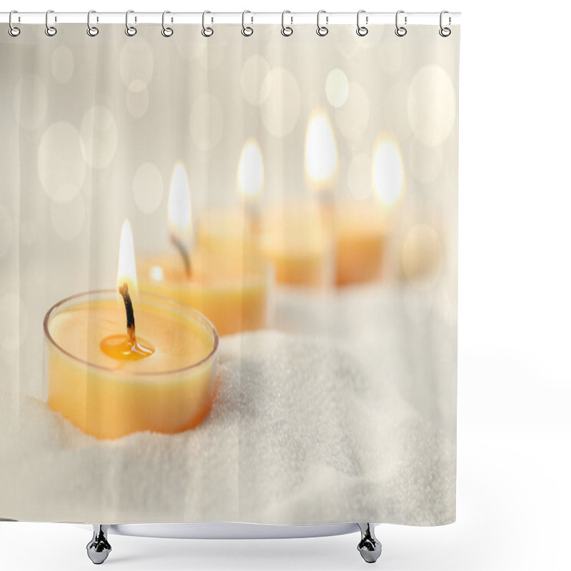 Personality  Votive Candles In Sand Shower Curtains