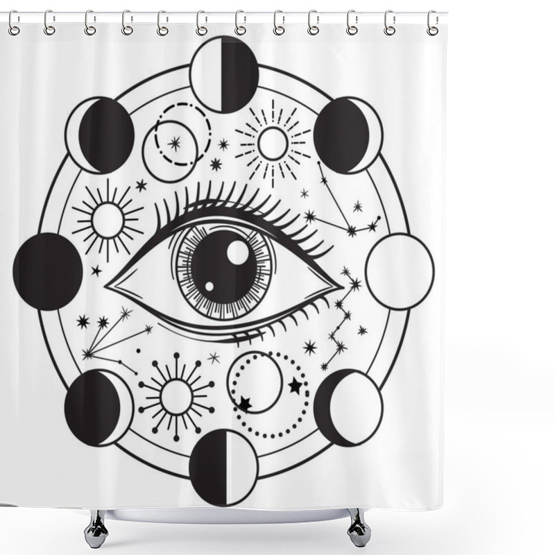 Personality  Vector Illustration Of An All-Seeing Occult Or Masonic Eye Shower Curtains