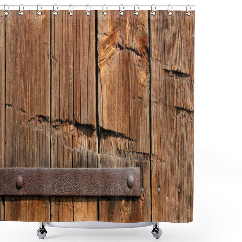 Personality  Old Wooden Door Texture Shower Curtains