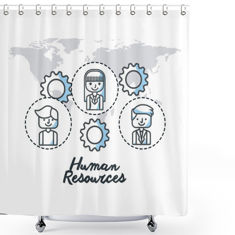 Personality  Human Resources Flat Line Icons Shower Curtains