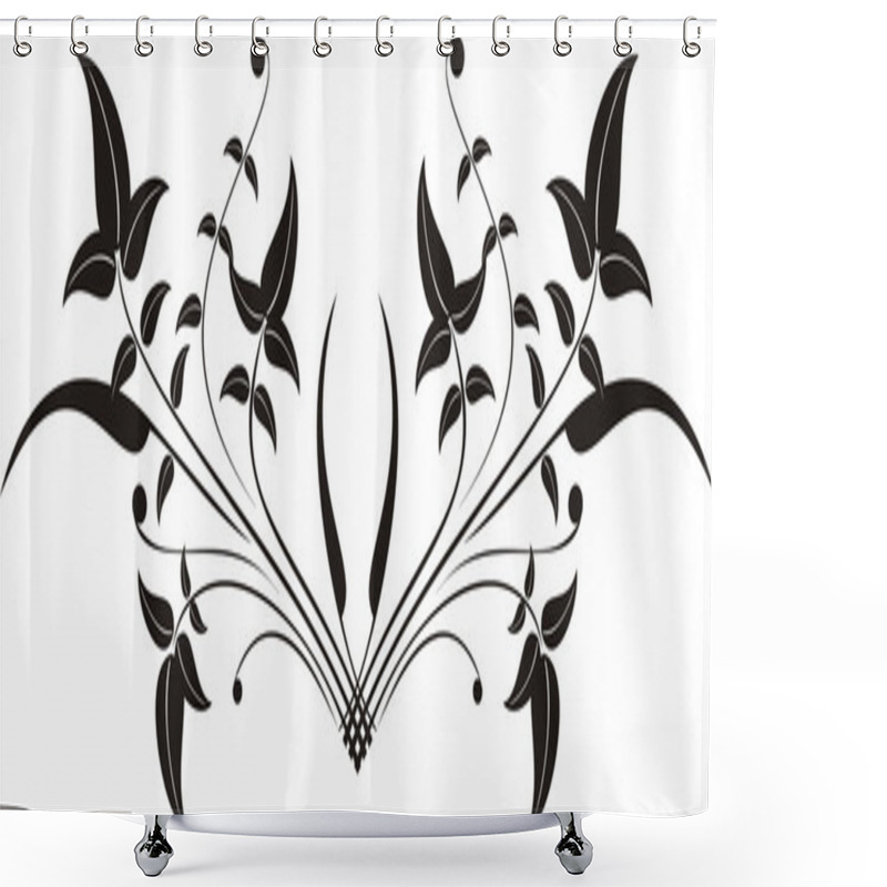 Personality  Floral Design Elements Illustration Shower Curtains