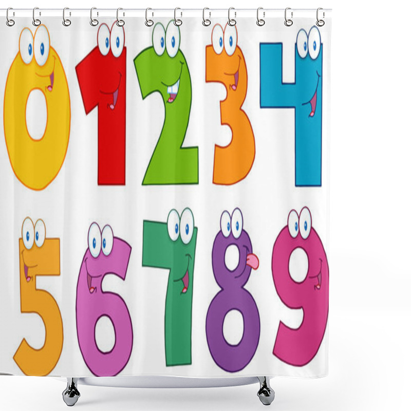 Personality  Numbers Cartoon Characters .Collection Shower Curtains