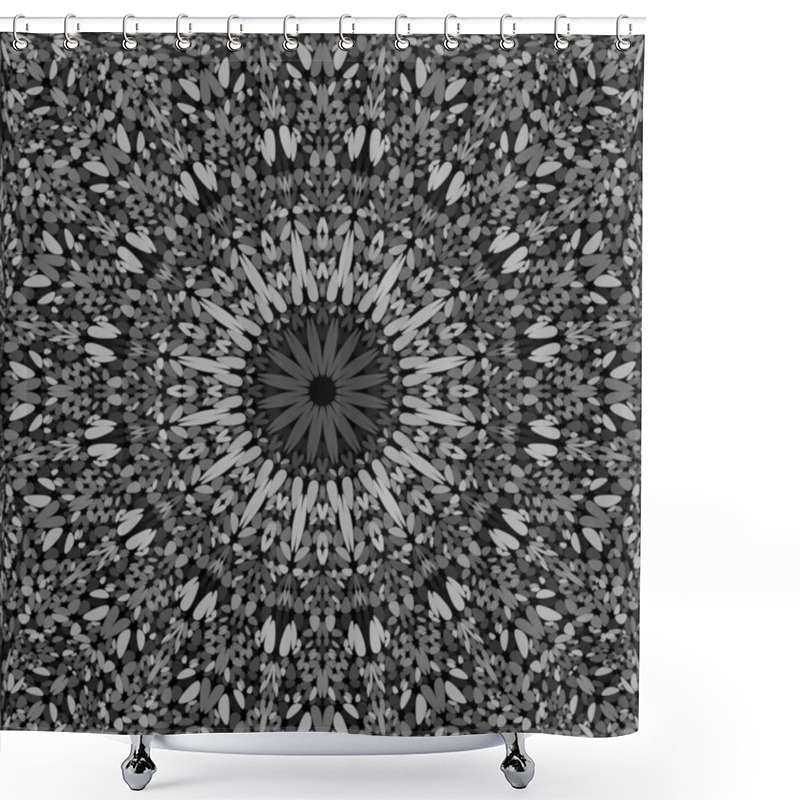 Personality  Grey Seamless Flower Mosaic Mandala Pattern Wallpaper Shower Curtains