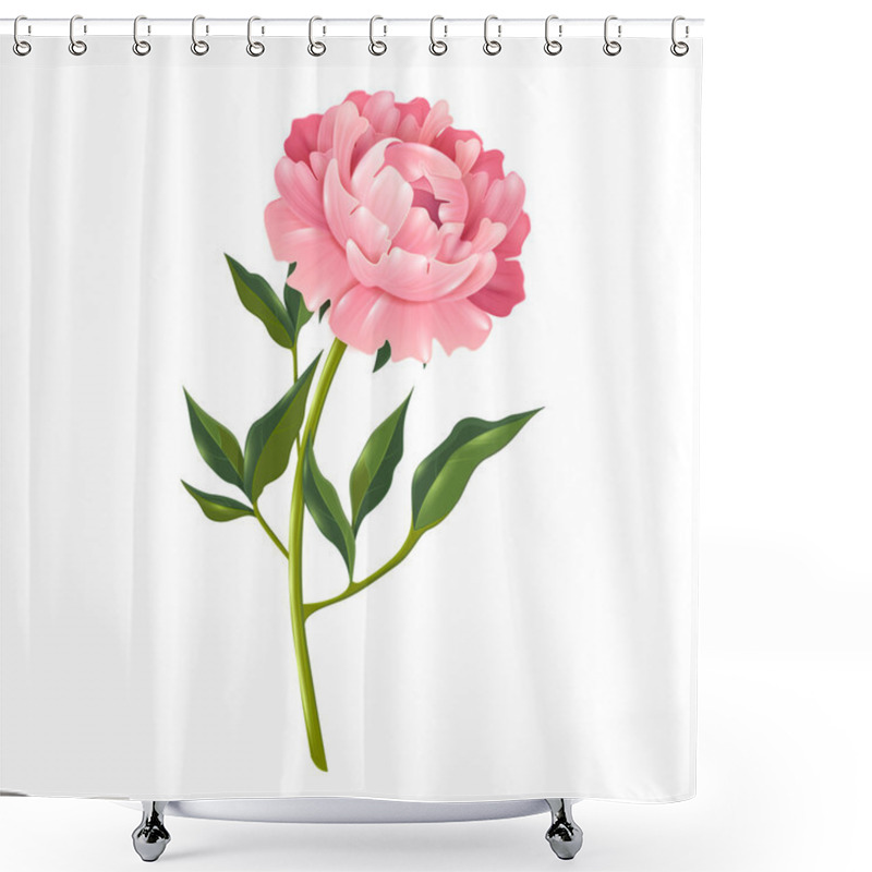 Personality  Peony Realistic Illustration Shower Curtains