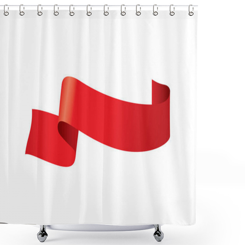 Personality  Vector Red Ribbon Shower Curtains