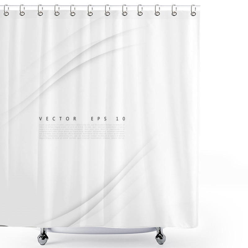 Personality  Vector White Of Wavy Banner. Shower Curtains