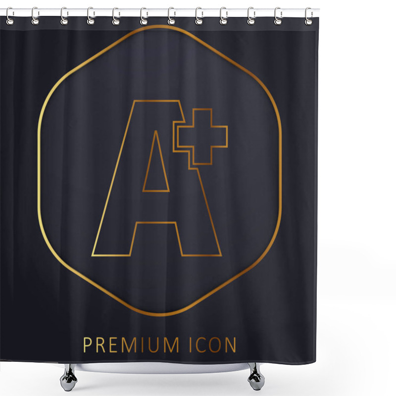 Personality  A Plus Symbol Golden Line Premium Logo Or Icon Shower Curtains