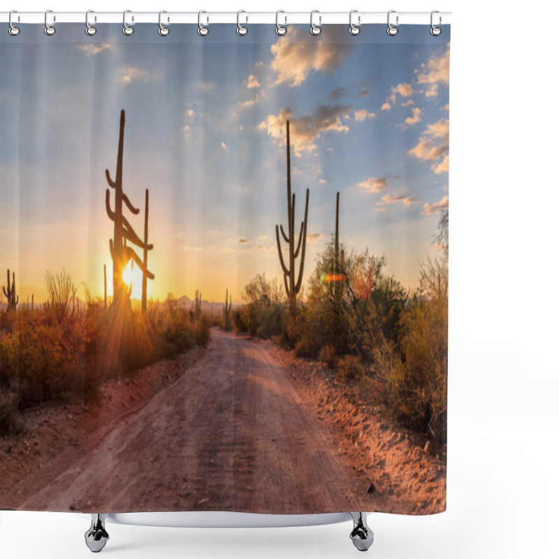 Personality  Sunset At Saguaro National Park, Tucson, Arizona Shower Curtains