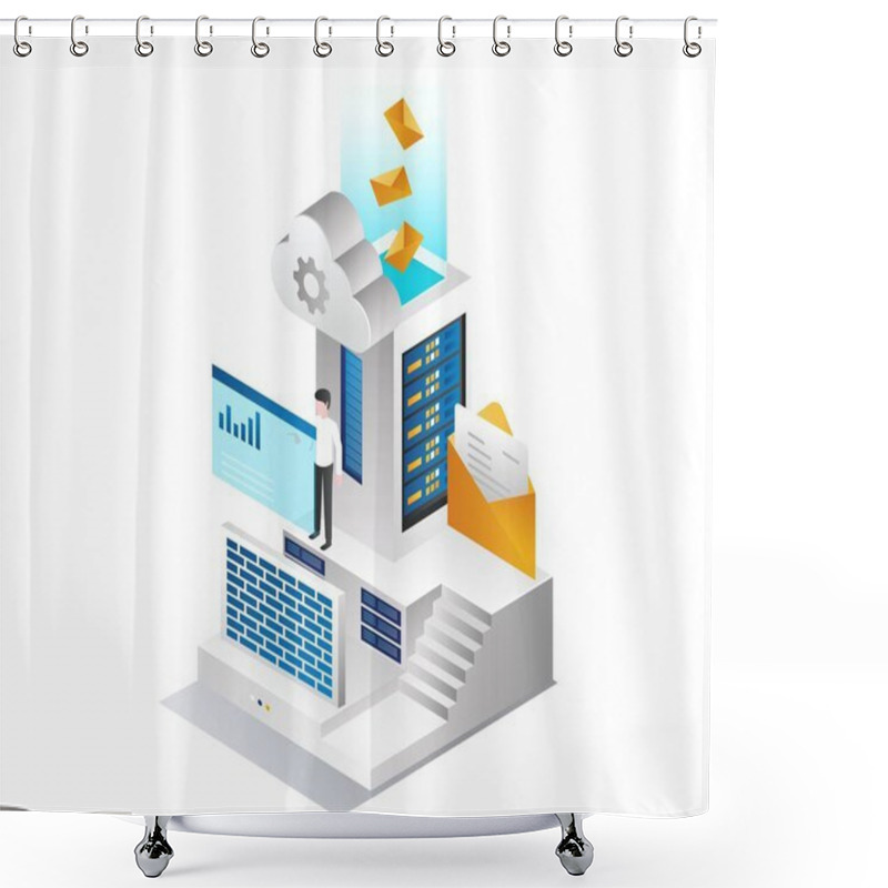 Personality  A Data Server Cloud Security Wall Officer Shower Curtains