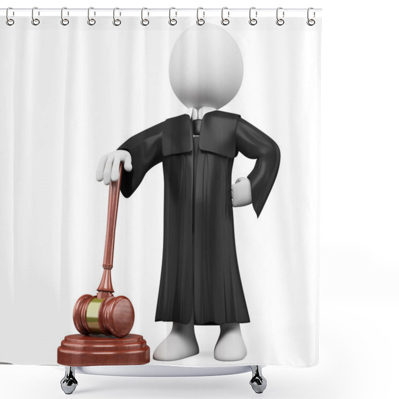 Personality  3D Judge With Robe And Hammer Shower Curtains