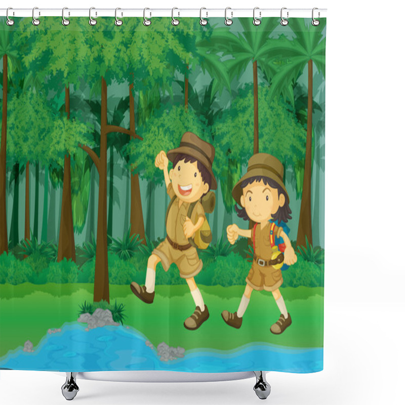 Personality  Rainforest Scene Shower Curtains