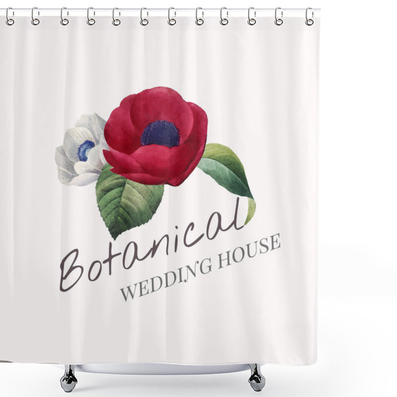 Personality  Botanical Wedding House Logo Vector Shower Curtains