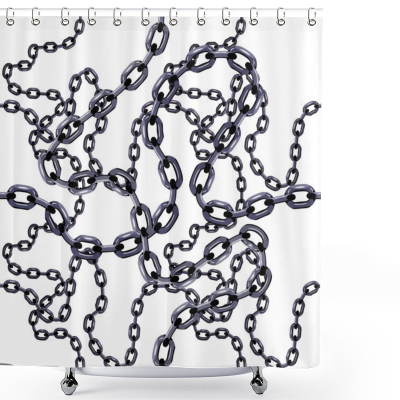 Personality  Metal Chain Links. Shower Curtains