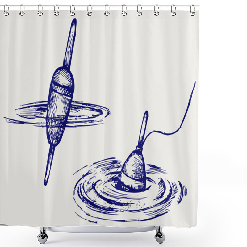 Personality  Fishing Float Shower Curtains