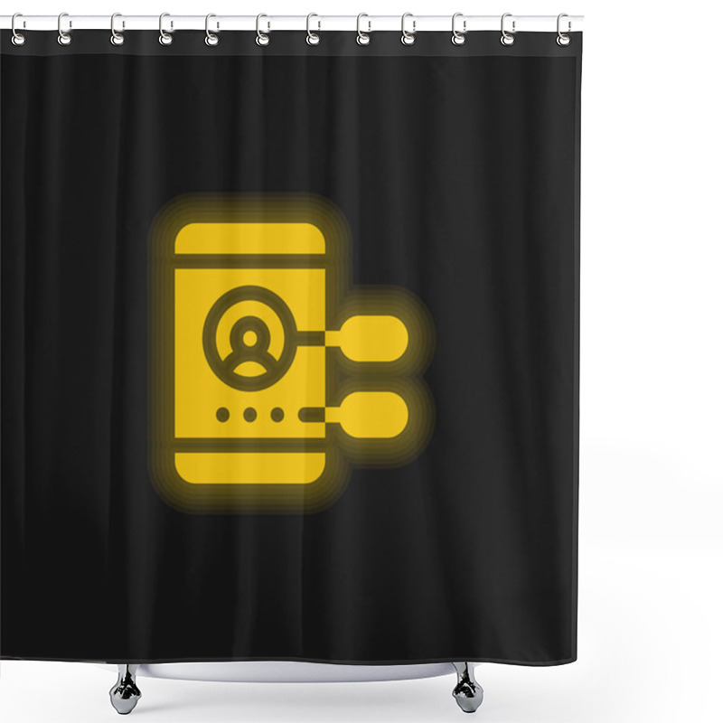 Personality  App Development Yellow Glowing Neon Icon Shower Curtains