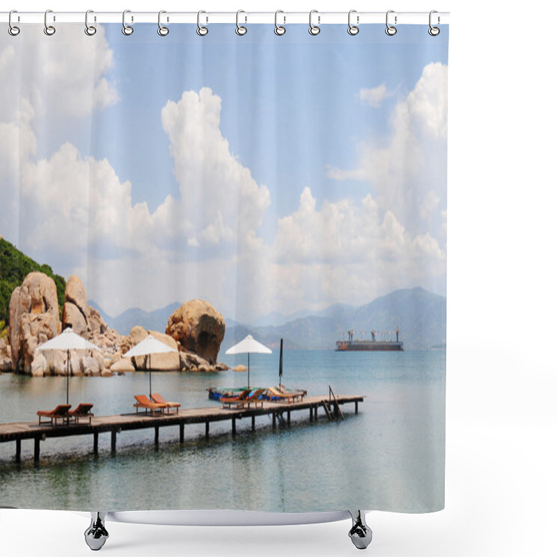 Personality  View Of Luxury Resort At Phan Thiet Shower Curtains