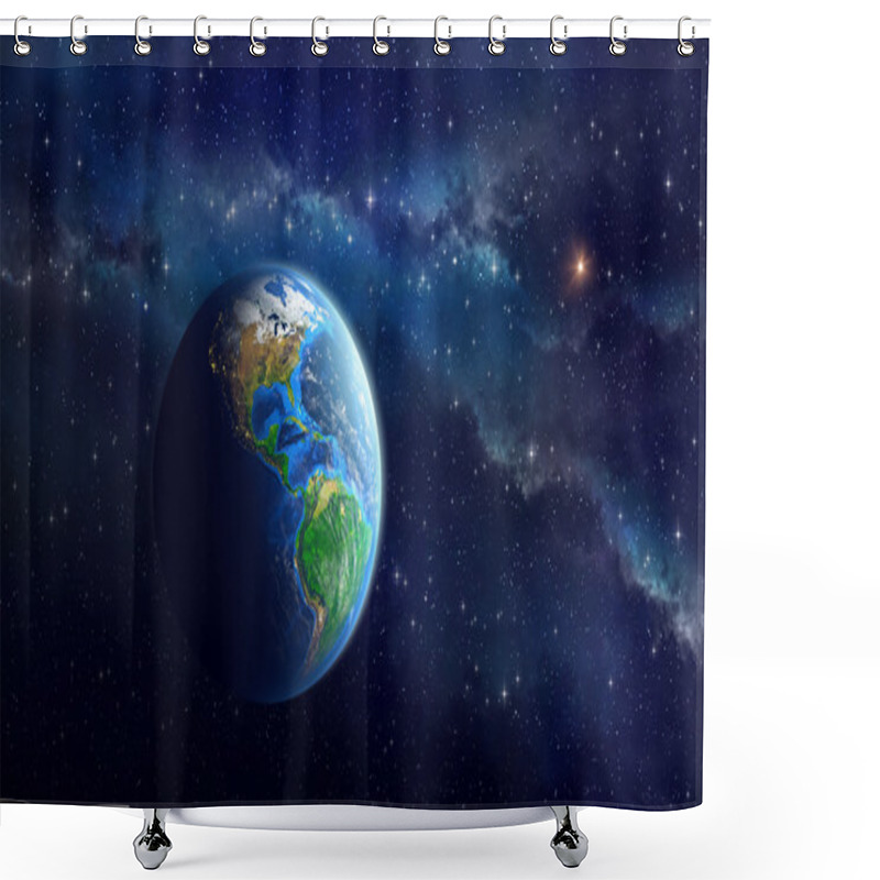 Personality  Planet Earth In Deep Space Shower Curtains