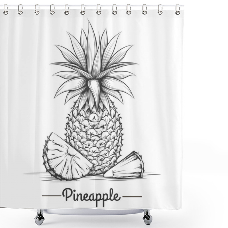 Personality  Doodle Sweets Pineapple Shower Curtains