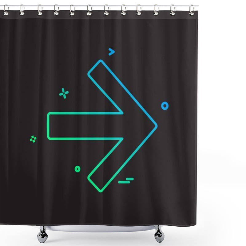 Personality  Right Arrow Icon Design Vector Shower Curtains