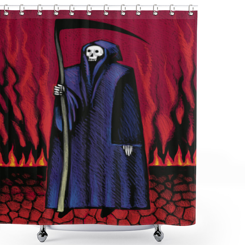 Personality  Illustration Of Reaper Shower Curtains