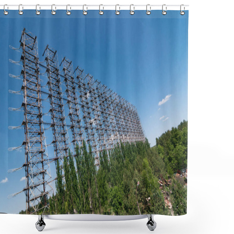 Personality  Abandoned Former Military Chernobyl-2 Duga Radar System In Prypiat, Chernobyl Exclusion Zone. Chernobyl Nuclear Power Plant Zone Of Alienation In Ukraine Soviet Union Shower Curtains