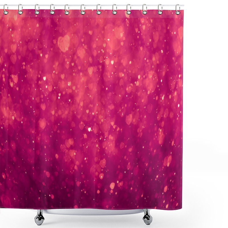 Personality  Glowing Pink Hearts Background Shower Curtains