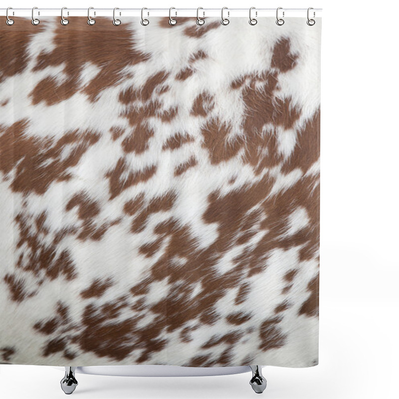 Personality  Part Of Hide Of Red And White Cow Shower Curtains