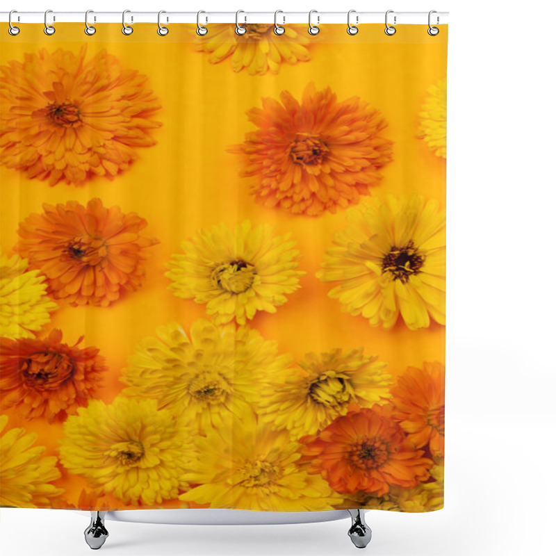 Personality  Calendula Flowers Background Shower Curtains