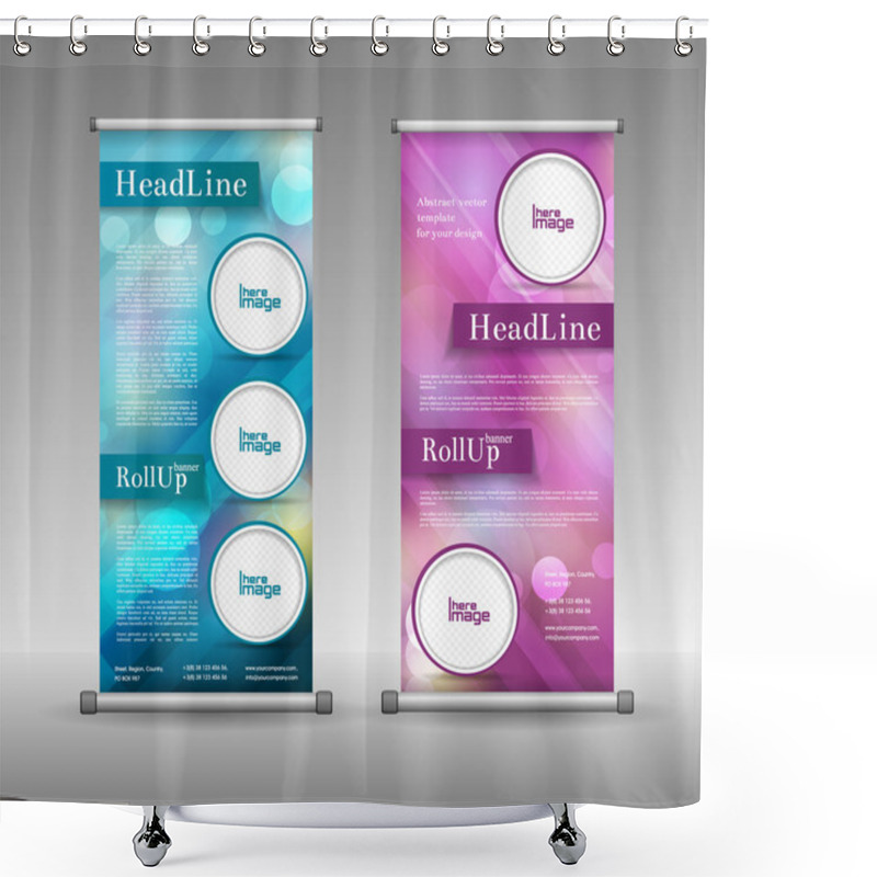 Personality  Roll Up Banner Abstract Geometric Colourful Design, Advertising  Shower Curtains