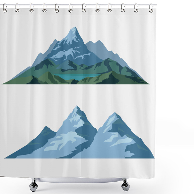 Personality  Summer Landscape Background. Vector Shower Curtains