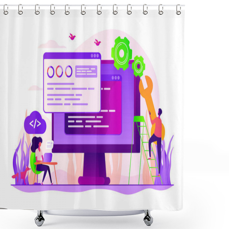 Personality  Back End Development Concept Vector Illustration Shower Curtains