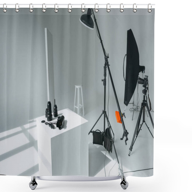 Personality  Digital Equipment In Photo Studio Shower Curtains