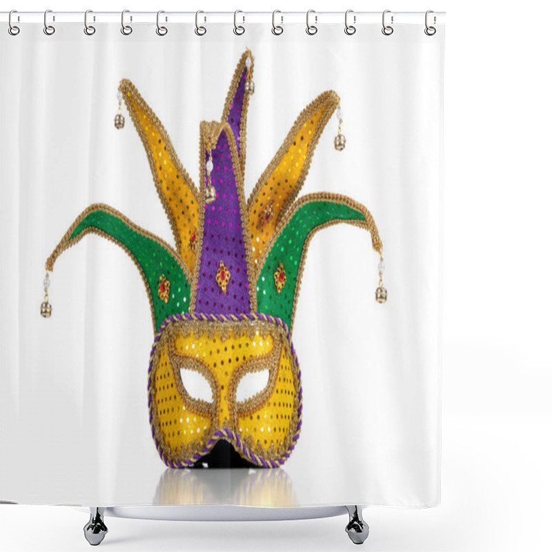 Personality  Gold, Purple And Green Mardi Gra Mask Shower Curtains