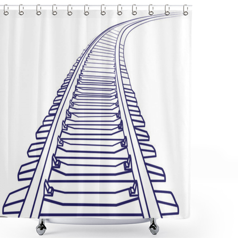 Personality  Curved Endless Train Track. Shower Curtains