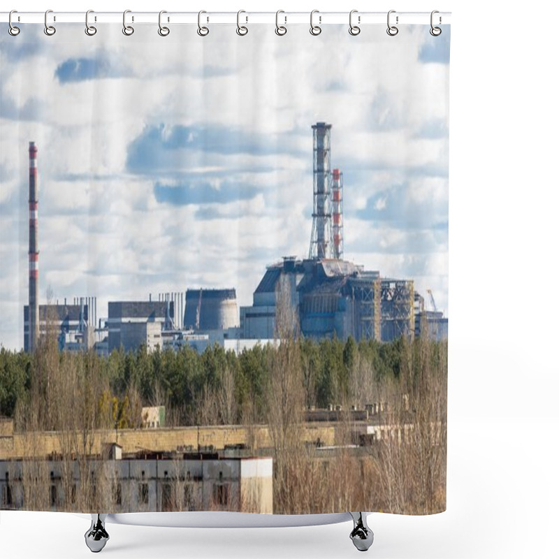 Personality  Chernobyl Nuclear Power Plant From Afar, 2012 Shower Curtains