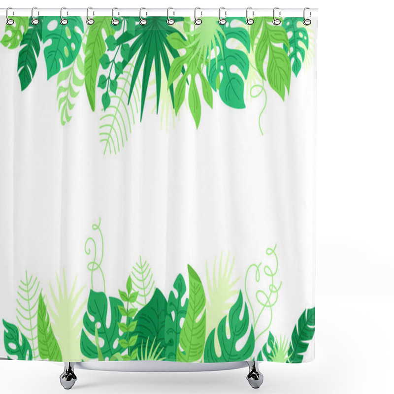 Personality  Empty Card Tropical Leaves Cartoon Hawaiian Vector Shower Curtains