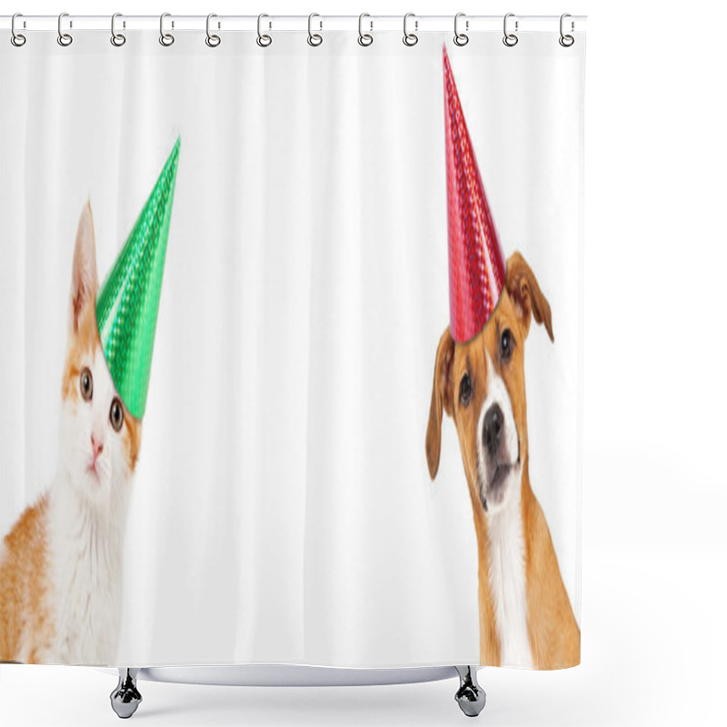 Personality  Orange And White Kitten Sitting Looking Forward Shower Curtains