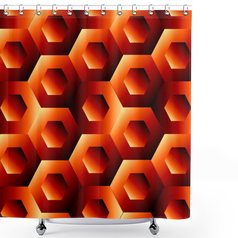 Personality  Optical Illusion With Hexagon Shower Curtains