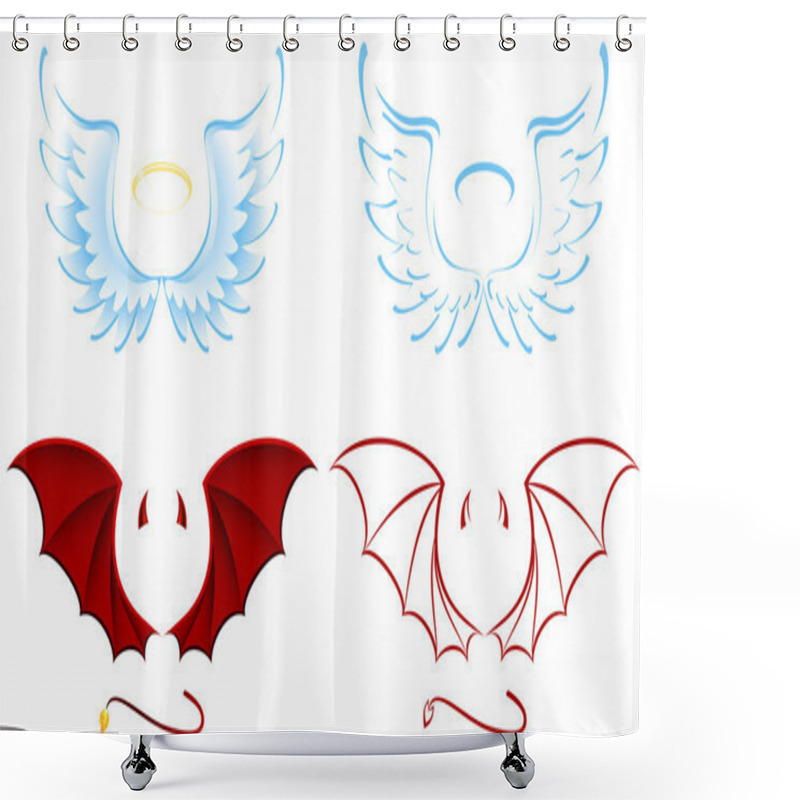 Personality  Angel And Devil Shower Curtains