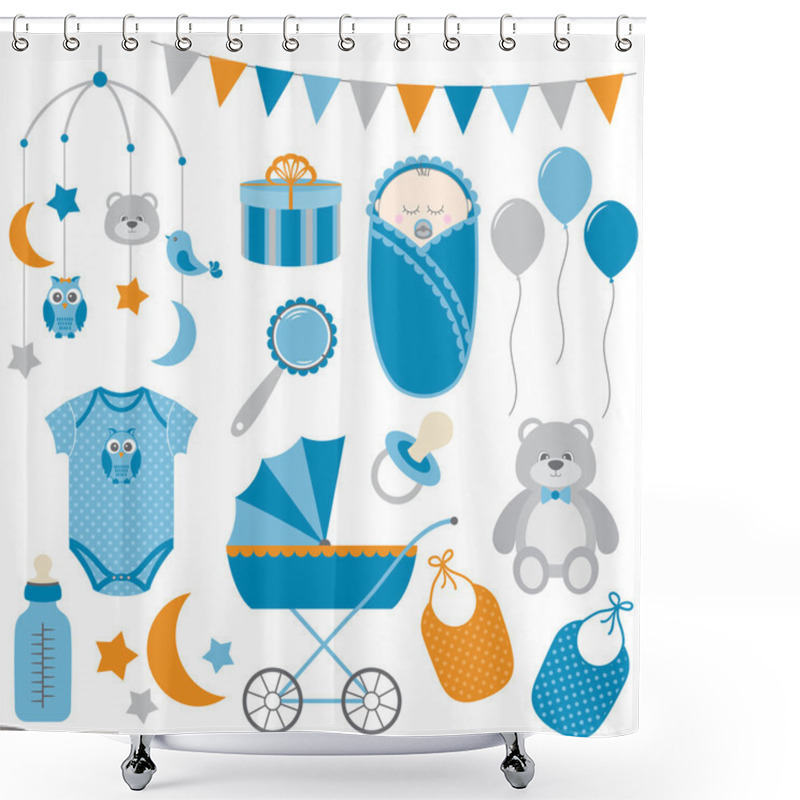 Personality  Baby Boy Shower Curtains