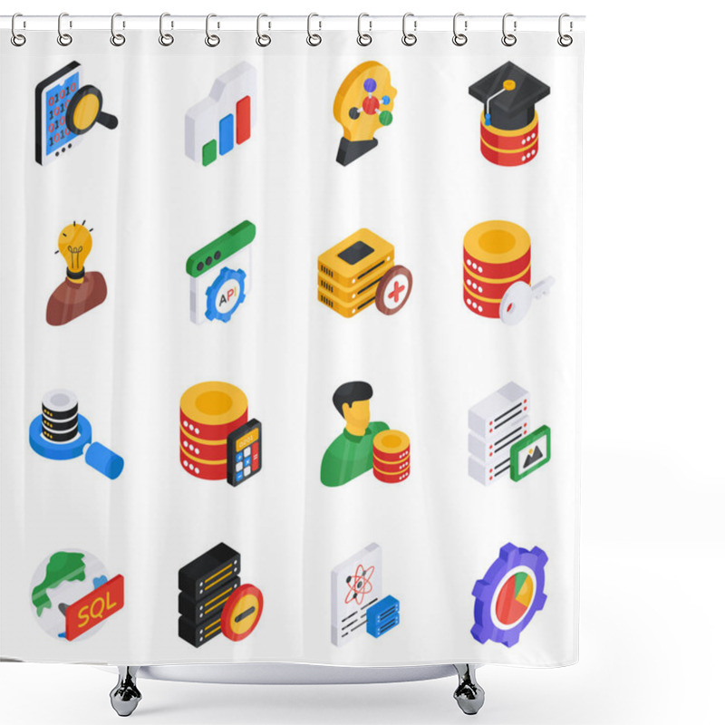 Personality  Set Of Project Management Flat Icons Shower Curtains