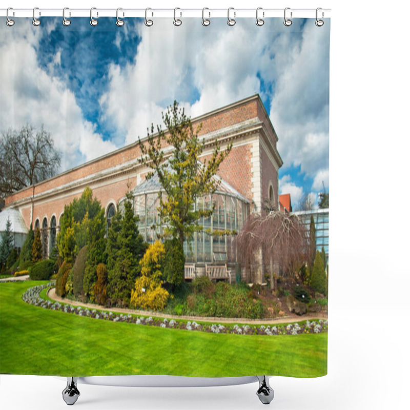 Personality  Nice Park With Trees And Flowers Shower Curtains