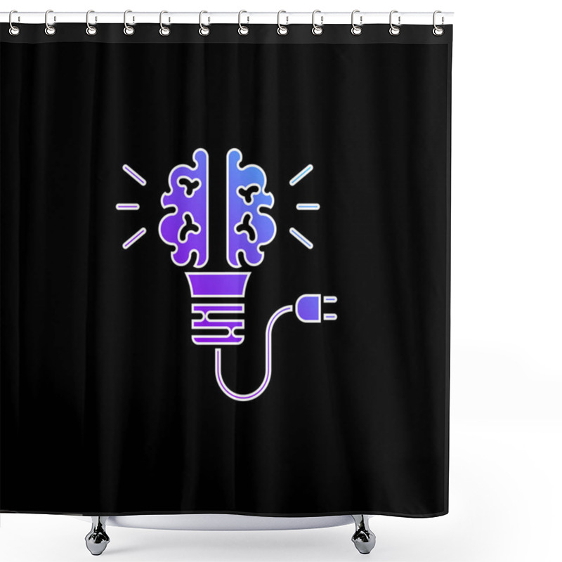 Personality  Brain Blue Gradient Vector Icon Shower Curtains