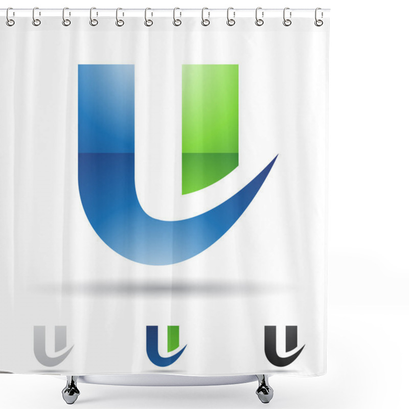 Personality  Abstract Icon For Letter U Shower Curtains