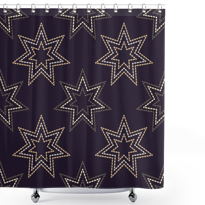 Personality  Seamless Background With Decorative Stars. Dots Texture. Textile Rapport. Shower Curtains