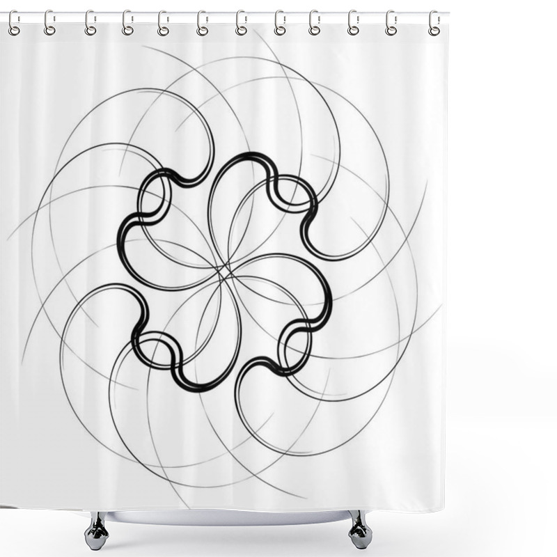 Personality  Abstract Spiral Shape On White Shower Curtains