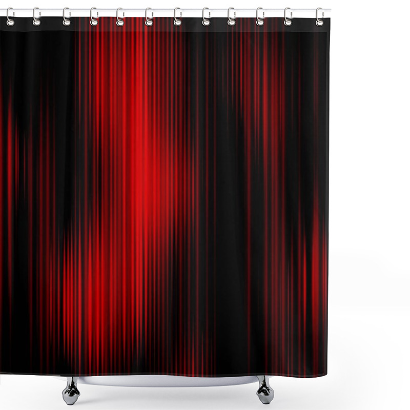 Personality  Abstract Iridescent Lines. Vertical Red Iridescent Sticks, Lines Of Bright Shiny Luminous. Business Advertising Backdrop. Science Concept. For Title, Text, Presentation. 3D Animation. Shower Curtains