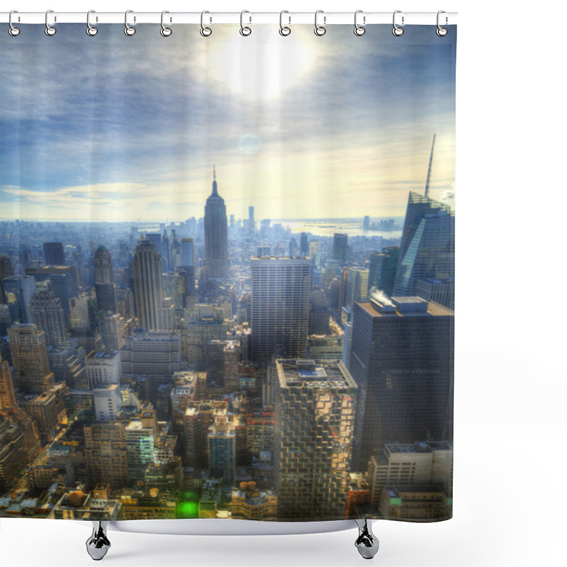 Personality  Sunset In Manhattan, New York Shower Curtains